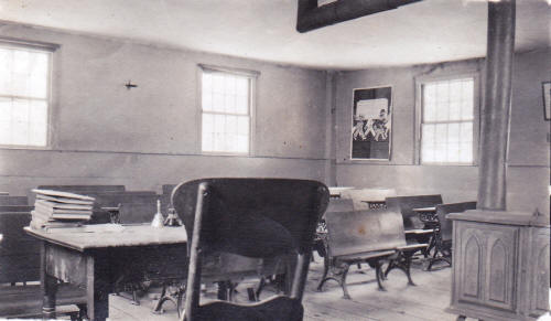Interior of one room school house
